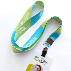 Cordão para Crachá Personalizado Tecido poliester 2cm x 80cm Impressão colorida  garra clip jacaré 