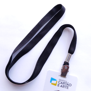 Cordão para Crachá Sem impressão Tecido 1,2cm x 90cm Simples sem impressão  garra jacaré 