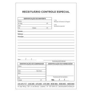 Receituário Controle Especial 2 vias Papel Copiativo Carbonado 52g (A5 20,0 x 14,5cm) Preto e Branco  blocos colados com 50 folhas 2 vias
